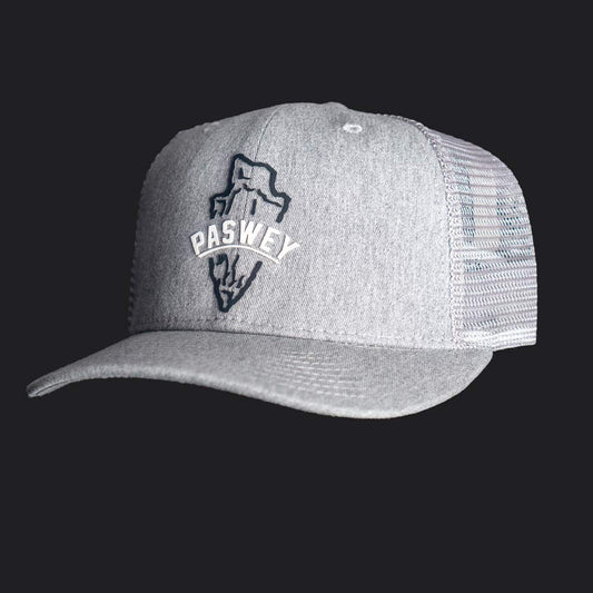 Grey Trucker Adjustable Hat Mid Crown